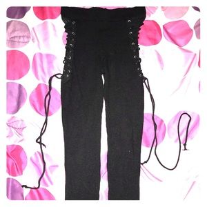 Black lace up Fashion Nova leggings
